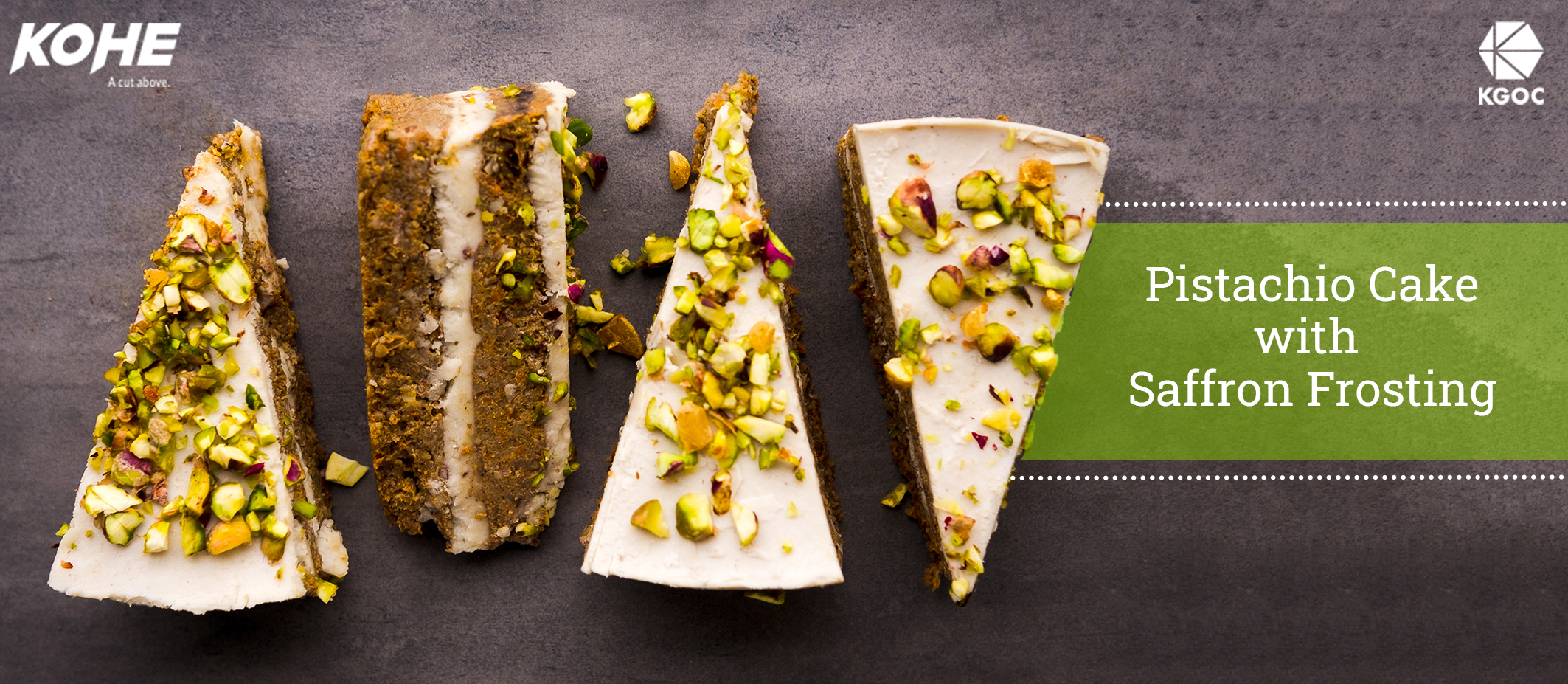 Pistachio with saffron frosting by Hina Gujral