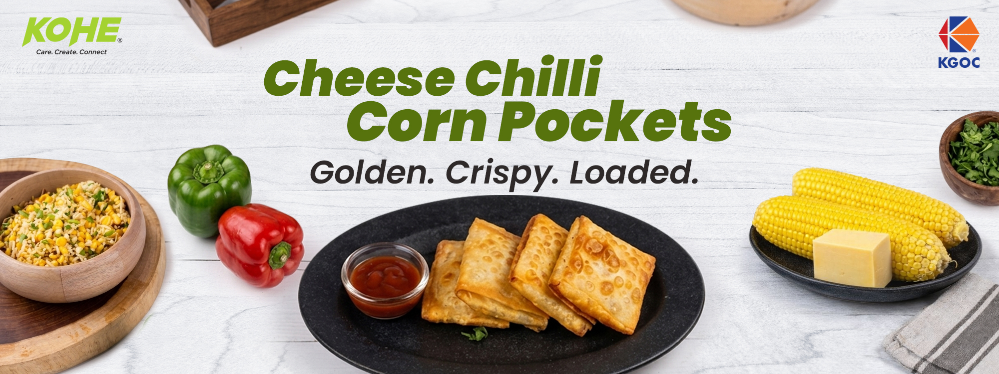Cheese Chilli Corn Pockets